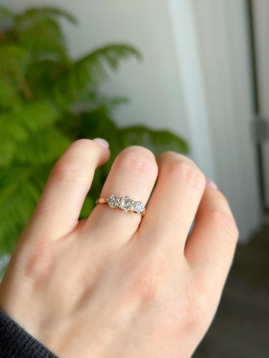 Victorian 9k Gold Celestial Star Ring