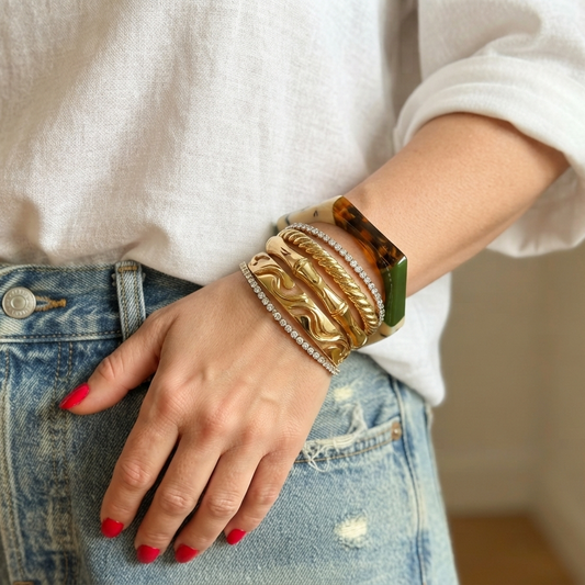 Vintage Lucite Hexagon Bangle