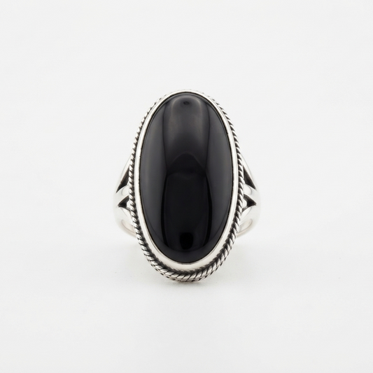 Vintage Silver & Onyx Ring