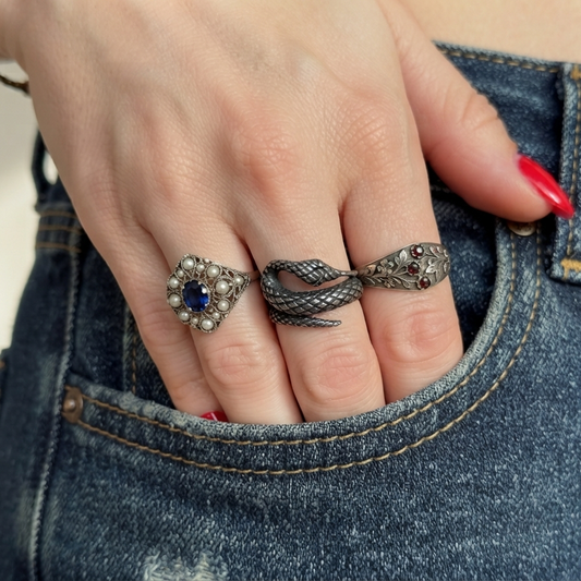 Vintage Silver Coiled Snake Ring