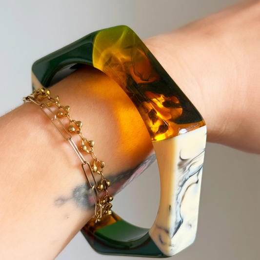 Vintage Lucite Hexagon Bangle