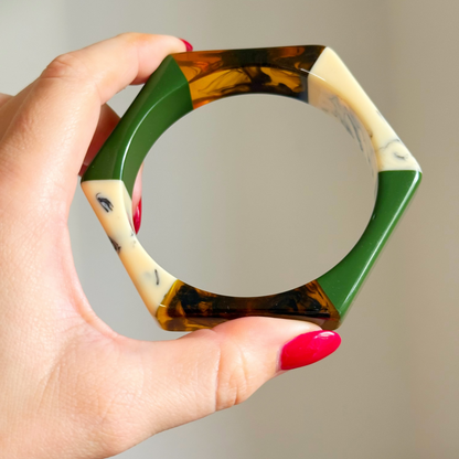 Vintage Lucite Hexagon Bangle