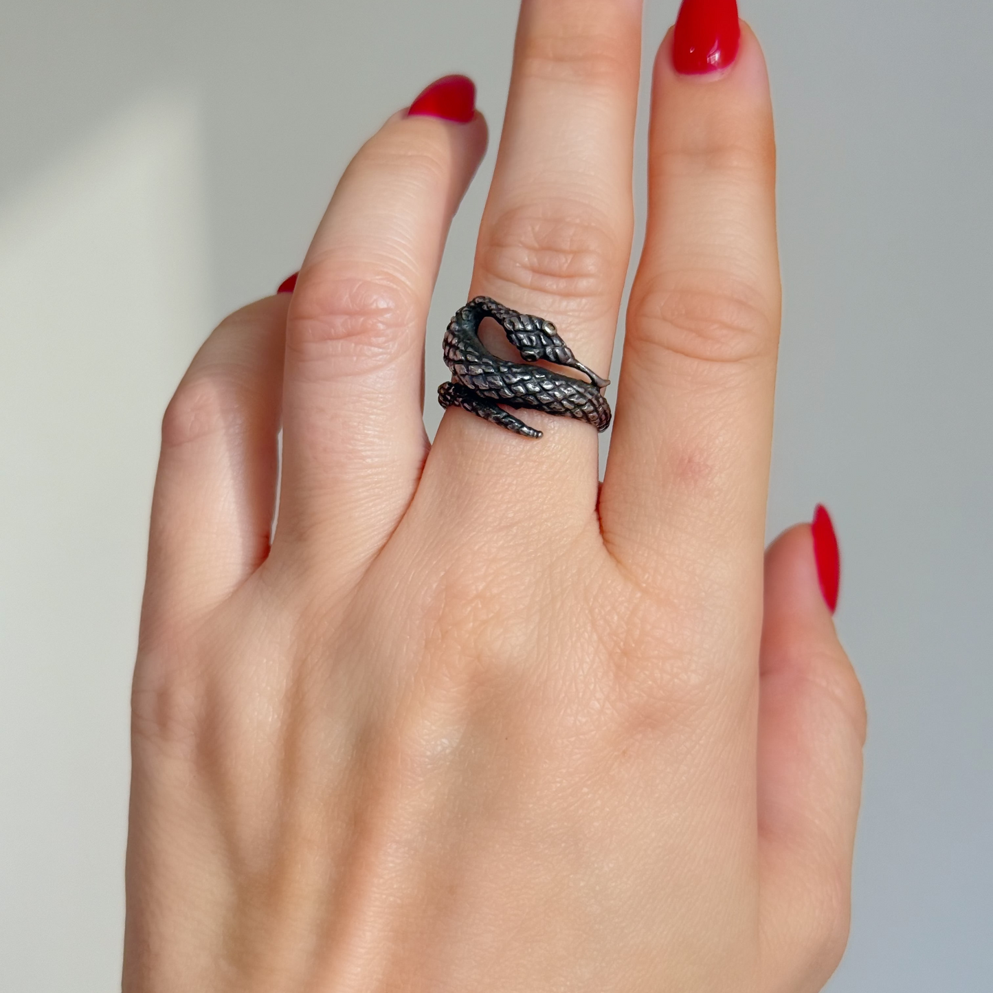 Vintage Silver Coiled Snake Ring
