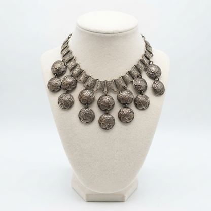 Victorian Revival Brass Bib Necklace