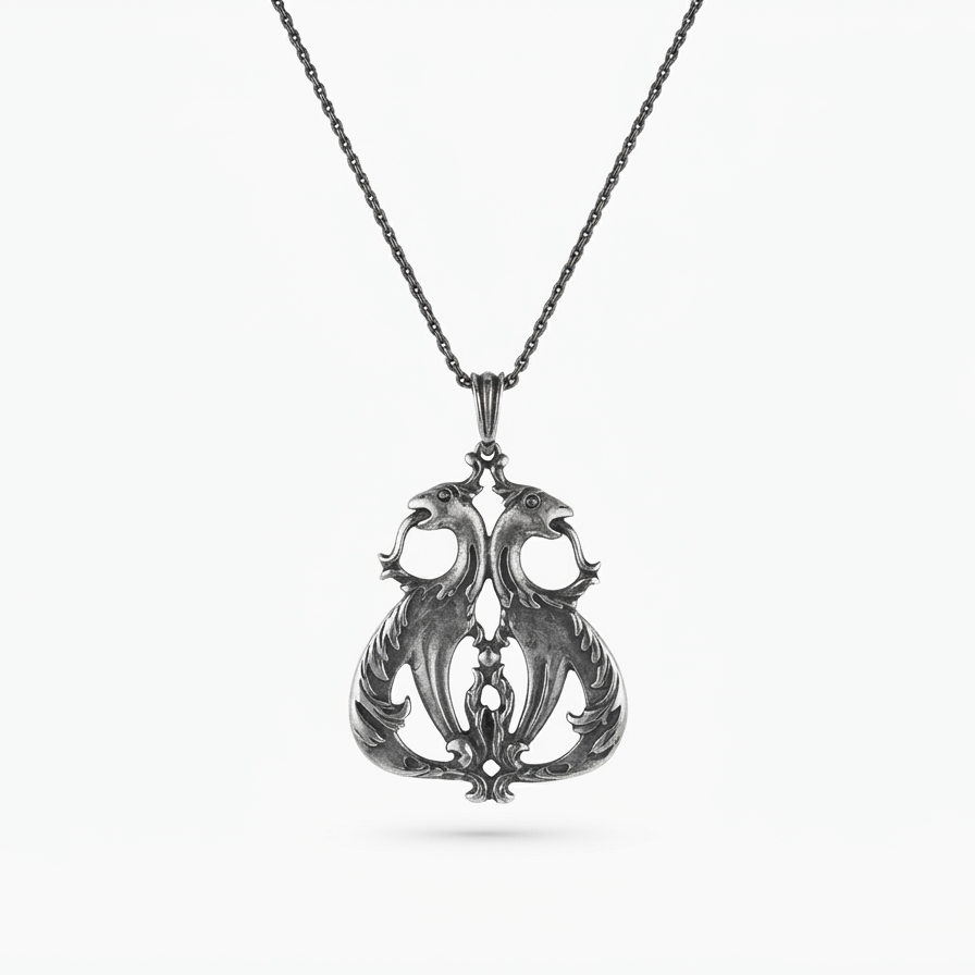 Art Nouveau Double Griffin Pendant