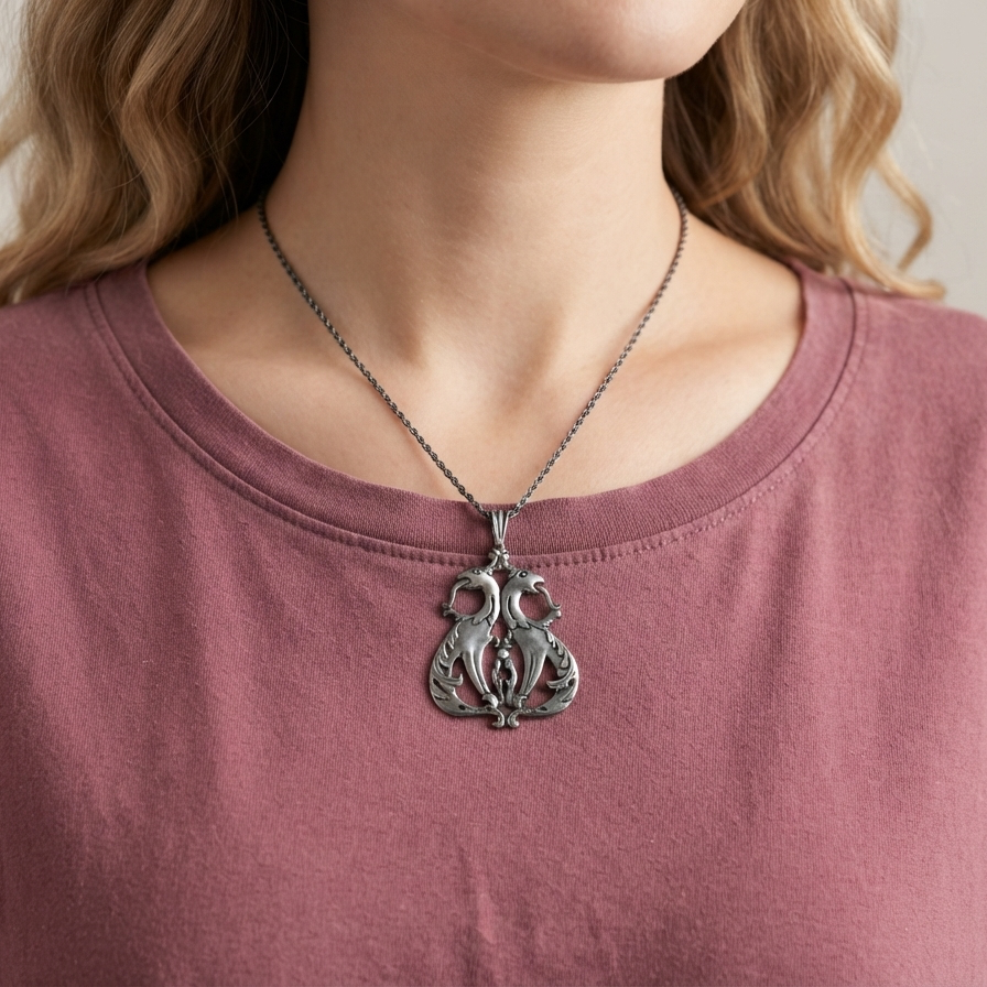Art Nouveau Double Griffin Pendant