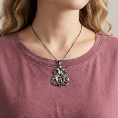 Art Nouveau Double Griffin Pendant