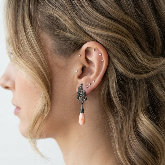 Art Deco Sterling Wing Earrings