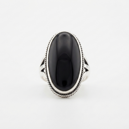 Vintage Silver & Onyx Ring